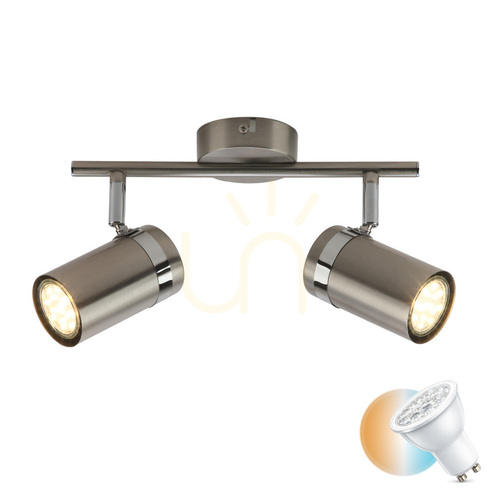 Kontrollera Italux Palmoni Spotlight Silver 2xGU10 Metall SPL-2024-2