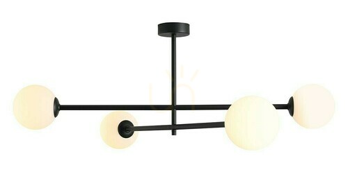 Kontrollera Plafond Aldex Svart Metall Glas 4-ljus 87 cm 1080PL_L1