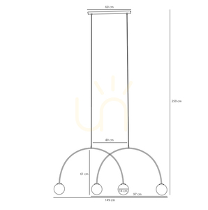 Aldex Una 4 Red Chilli L pendellampa, röd, 4 × E14, 149 cm, 1116L19_L small 3