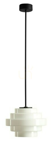 Kontrollera Plafond Aldex Filo Milky M svart glas Ø22 cm 9001PL_G1_M