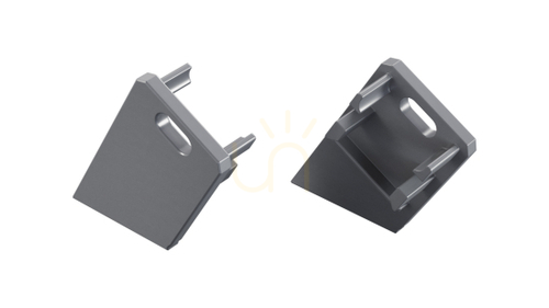 Kontrollera Vänster ändlock i aluminium med kabelöppning Lumines SONO, silveranodiserat 12-1325-10