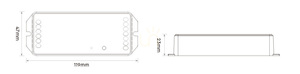 MiBoxer PR2 styrenhet för MONO/CCT LED-list, 12–48 V DC, 20 A, 2,4 GHz RF small 1