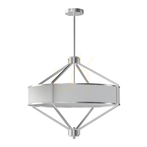 Kontrollera Pendellampa Zundo Open Design Highlights Satin Nickel Vit 600 mm 4-ljus E27