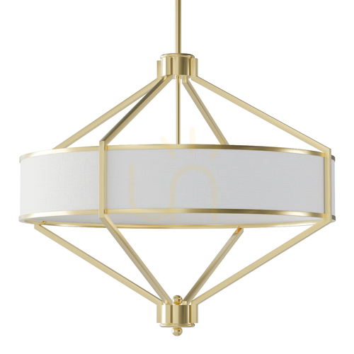 Kontrollera Pendellampa Zundo Open Design Highlights vit satin guld Ø600 mm 4 ljus E27