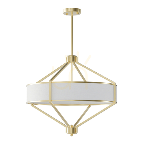 Kontrollera Pendellampa Zundo Open Design Highlights vit satin guld Ø600 mm 4 ljus E27