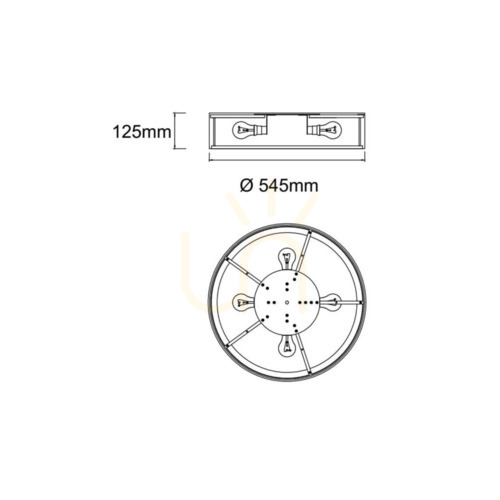 Kontrollera Plafond Zalindro Open Design Highlights Vit 4-ljus E27 Ø545 mm