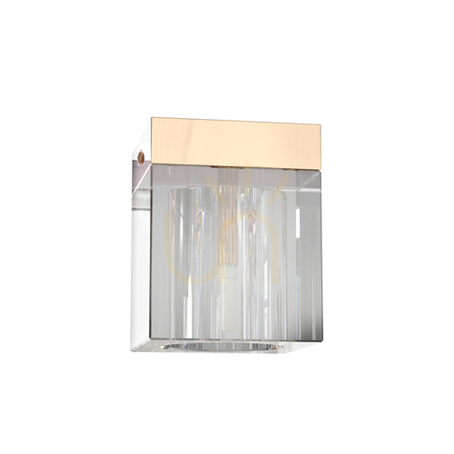 Kontrollera Plafond Cubo Transparent Guld Kristall Open Design Highlights