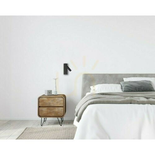 Kontrollera Italux Cali svart vägglampa vid sängen LED 2,5 W 3000 K WL-21017-BL