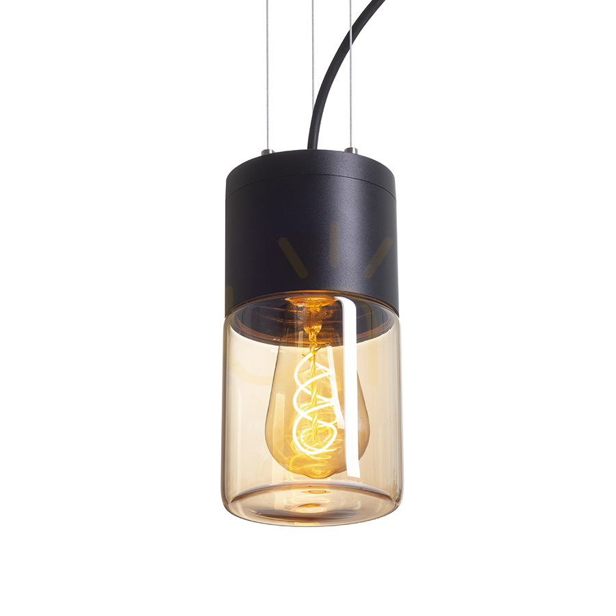 Display Rendl R14130 Quinn taklampa för utomhusbruk, Ip54 svart bärnstensfärgat glas Rendl R14130 Quinn taklampa för utomhusbruk, Ip54 svart bärnstensfärgat glas