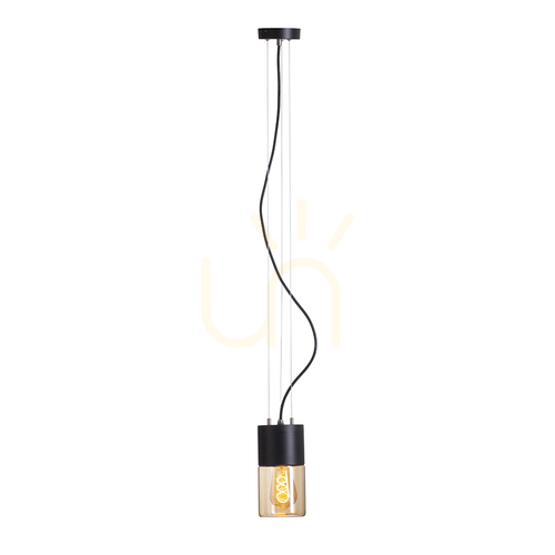 Kontrollera Rendl R14130 Quinn taklampa för utomhusbruk, Ip54 svart bärnstensfärgat glas