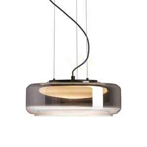 Rendl NAOMI 35 LED pendellampa R14400, rökfärgat och frostat glas, svart small 1