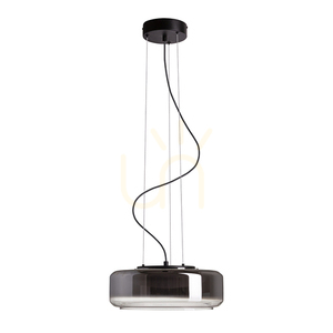 Rendl NAOMI 35 LED pendellampa R14400, rökfärgat och frostat glas, svart small 0