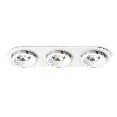 Kontrollera Rendl SHARM R III R14574 infälld armatur, vit och krom, 3 × 10 W LED 3000 K, 24°, 2700 lm