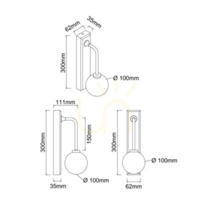 Vägglampa Ero Open Design Highlights Vit Opal Satin Gold IP44 G9 300 mm small 4