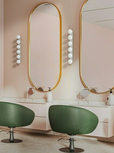 Kontrollera Vägglampa Merino Open Design Highlights vit krom IP44 G9 6 ljuspunkter