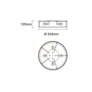 Plafond Zalindro 54 cm vit krom 4-ljus Open Design Highlights small 1