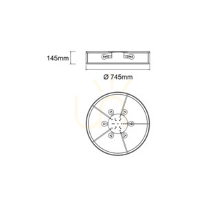 Plafond Open Design Highlights Zalindro vit krom 6 ljuspunkter E27 745 mm small 1