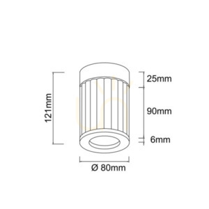 Taklampa Fiatto Open Design Highlights guld transparent glas G9 80 mm small 3