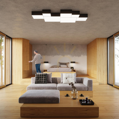 Kontrollera Taklampa HORUS 45 svart Sollux