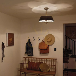 Luella taklampa, halvplafond - 3 ljuskällor - Svart, mässing Elstead small 5