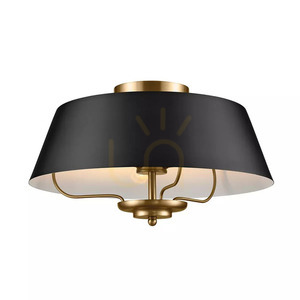 Luella taklampa, halvplafond - 3 ljuskällor - Svart, mässing Elstead small 6