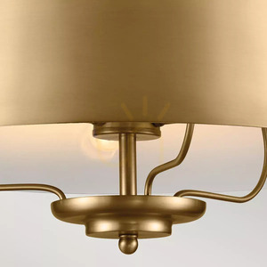 Luella taklampa, halvplafond - 3 ljuskällor - Borstad natur Elstead small 2