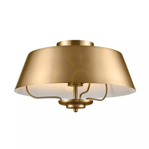 Luella taklampa, halvplafond - 3 ljuskällor - Borstad natur Elstead small 5
