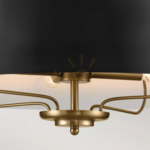 Luella taklampa, halvplafond - 4 ljuskällor - Svart, mässing Elstead small 2