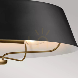 Luella taklampa, halvplafond - 4 ljuskällor - Svart, mässing Elstead small 3