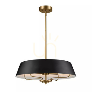 Luella taklampa, halvplafond - 4 ljuskällor - Svart, mässing Elstead small 0