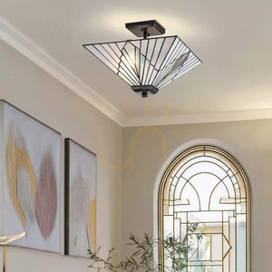 Pendellampa / taklampa med stag Alderley - 2 ljuskällor - vintagebrons Elstead small 4