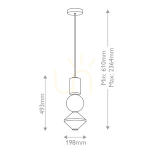 Bijou LED-pendellampa - - Borstat nickel Elstead small 5