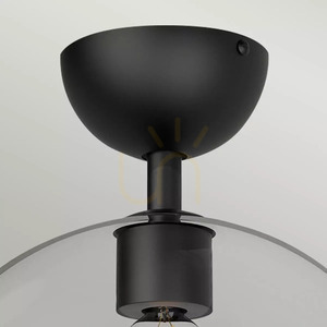 Taklampa med stag Jude E27 – mattsvart, skärm i klarglas – Alora Mood / Elstead small 1