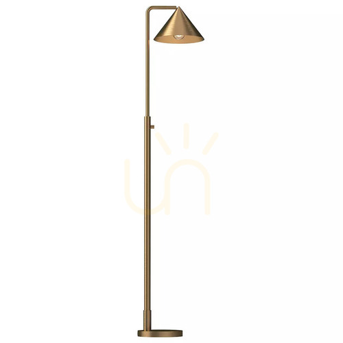 Kontrollera Remyck golvlampa - 1 ljuskälla - Borstat guld Elstead