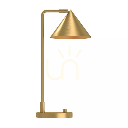Kontrollera Remyck bordslampa - 1 ljuskälla - Borstat guld Elstead