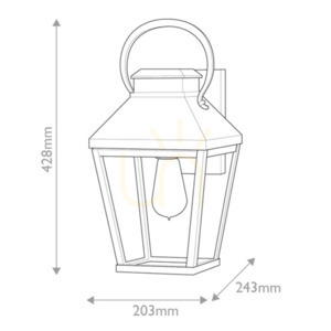 Dawson medium vägglampa - 1 ljuskälla - Svart, patinerad Elstead small 7