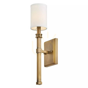 Moore vägglampa - 1 ljuskälla - Mässing Heritage Brass Elstead small 1