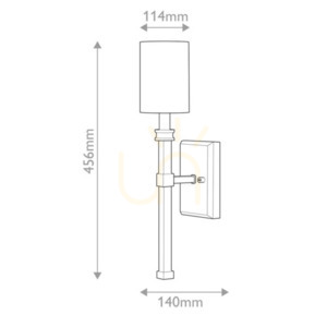 Moore vägglampa - 1 ljuskälla - Mässing Heritage Brass Elstead small 7