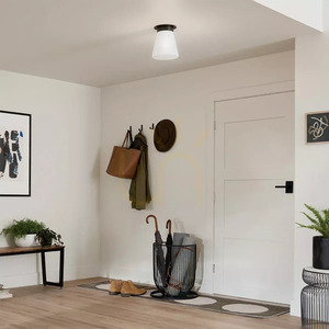 Albers plafond - 1 ljuskälla - svart, skärm i opalglas Elstead small 3