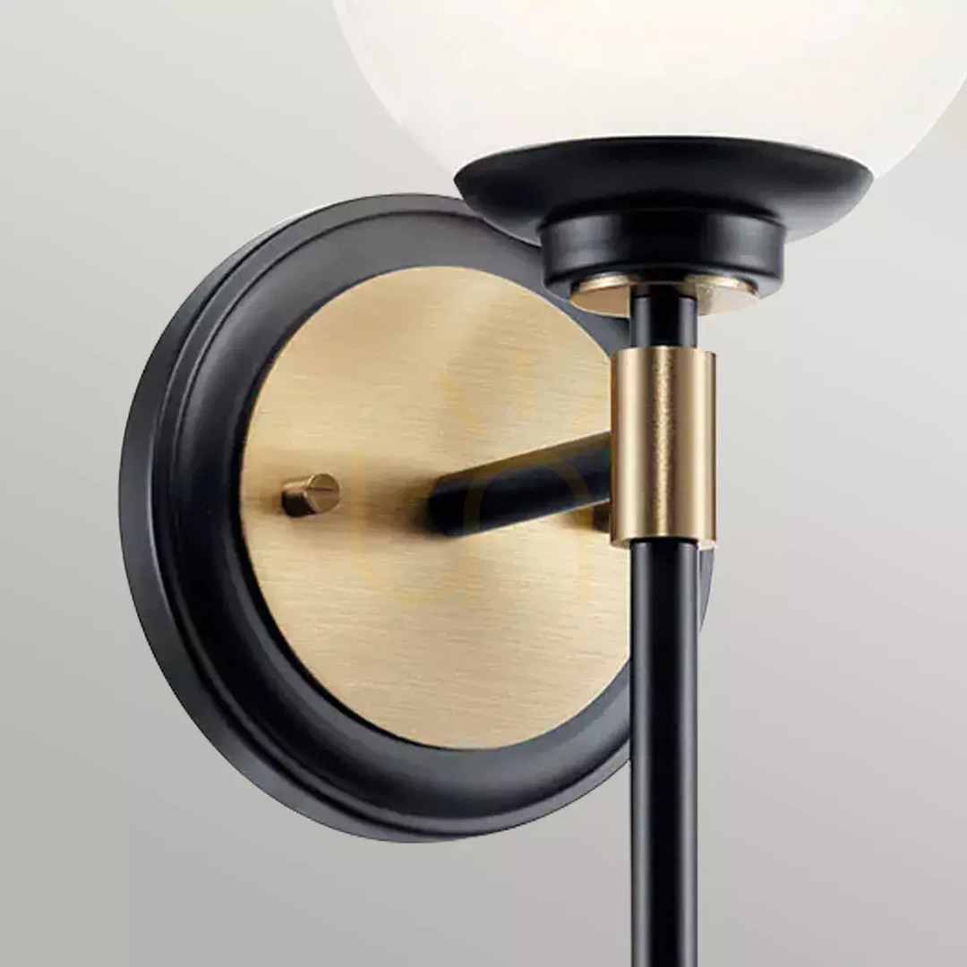 Förhandsvisning Benno vägglampa - 1 ljuskälla - Svart, Champagne Elstead Benno vägglampa - 1 ljuskälla - Svart, Champagne Elstead