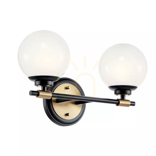 Kontrollera Benno vägglampa - 2 ljuskällor - Svart, Champagne Elstead
