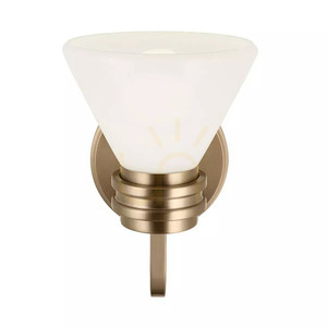 Farum vägglampa - 1 ljuskälla - champagnebrons, skärm i opalglas Elstead small 2