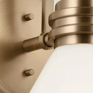 Farum vägglampa - 1 ljuskälla - champagnebrons, skärm i opalglas Elstead small 4