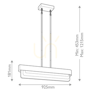 Serene LED-pendel för köksö 92,5 cm - Natural Brass Elstead small 7