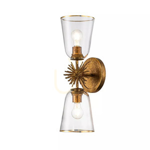 Staring vägglampa - 2 ljuskällor - Faded gold Elstead small 0