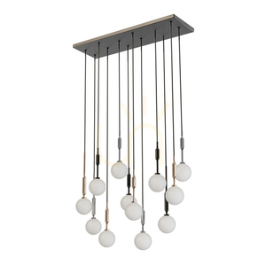 Pendellampa Open Design Highlights Ero 12 ljuskällor vit opal krom svart guld 800 mm small 0