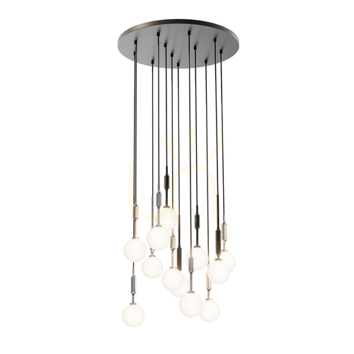 Kontrollera Pendant Light Open Design Highlights Ero 12-Light Vit Opal Krom Svart Guld G9