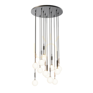 Pendant Light Open Design Highlights Ero 12-Light Vit Opal Krom Svart Guld G9 small 0