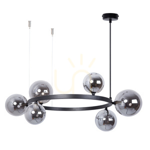Ljuskrona Sigma BOLERO 6 svart grafit glas G9 72 cm 41325 small 1