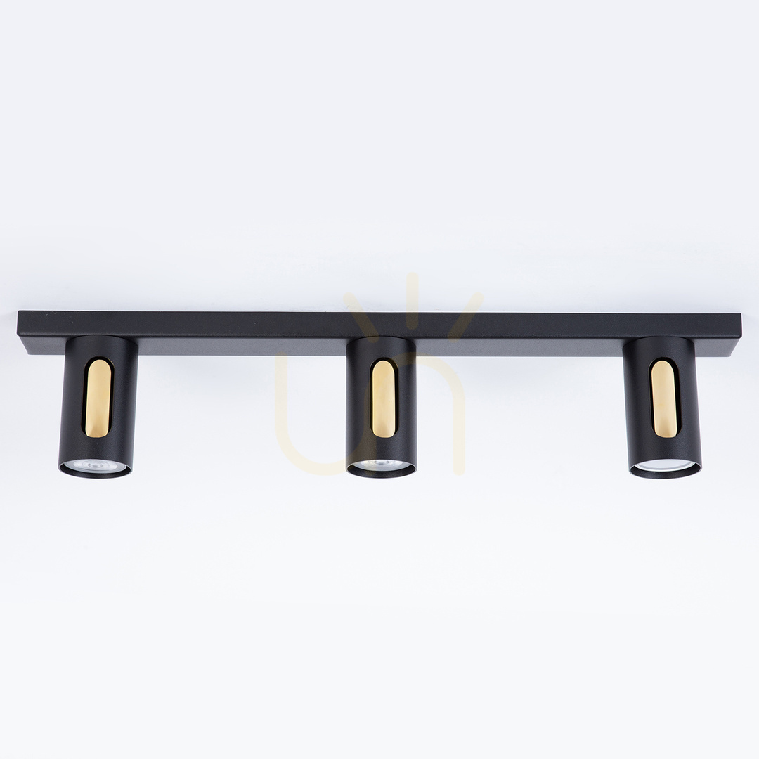 Förhandsvisning Plafond Sigma FLOW 3 svart/guld 60 cm 41218 Plafond Sigma FLOW 3 svart/guld 60 cm 41218